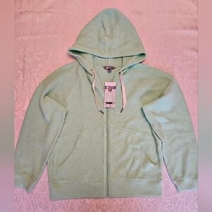 Sierra Designs Mint Green Full Zip Hoodie, Medium, NWT